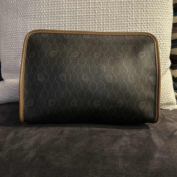 Auth Dior Clutch/Pouch Honeycomb In Web Canvas & Brown Leather 10x7 - Picture 3 of 14